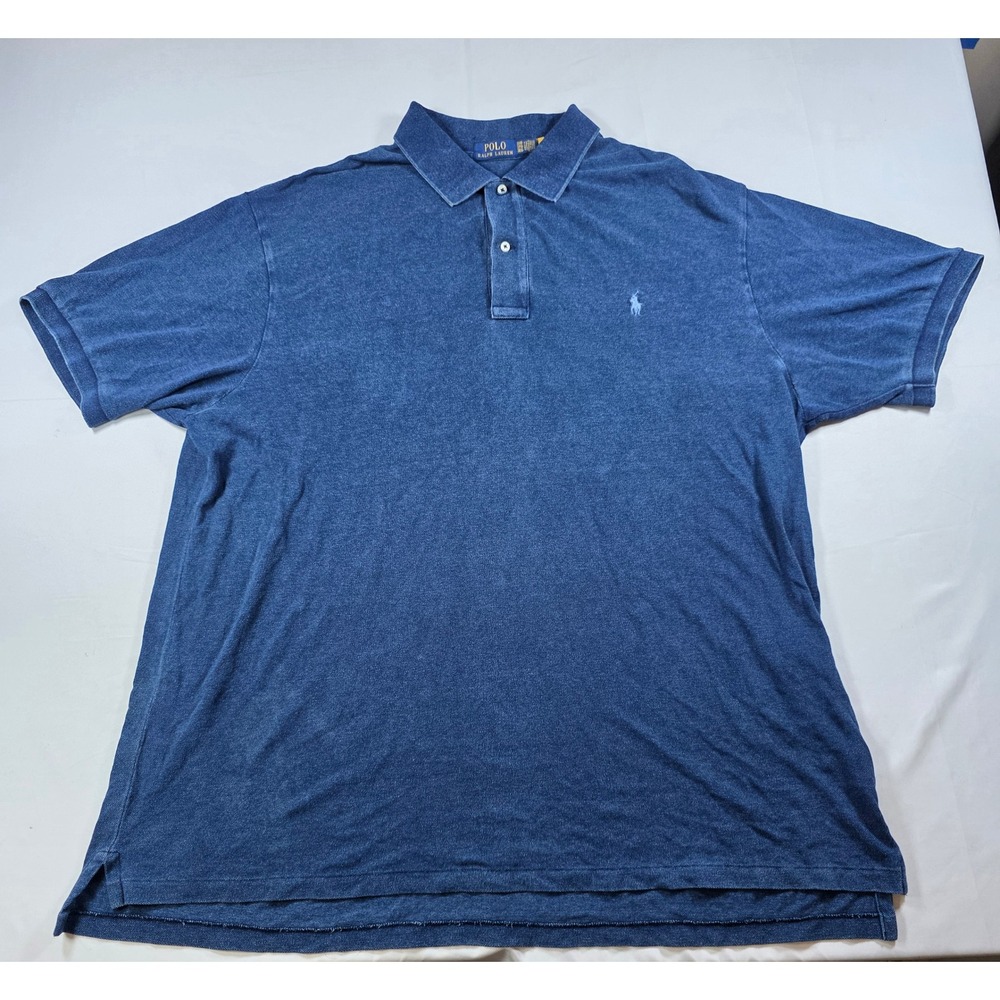 Polo Ralph Lauren Mens 3XB Blue denim Look Short Sleeve Pique Polo Big & Tall